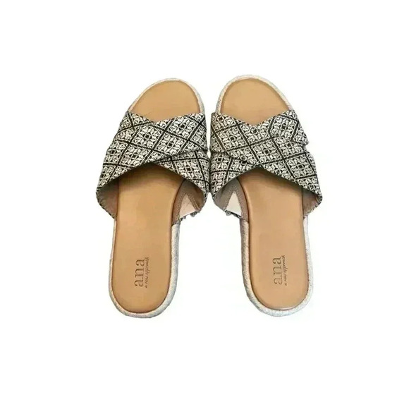 A New Approach Woven Patterned Espadrille Slip On Sandals Size 9.5 - Picture 2 of 5